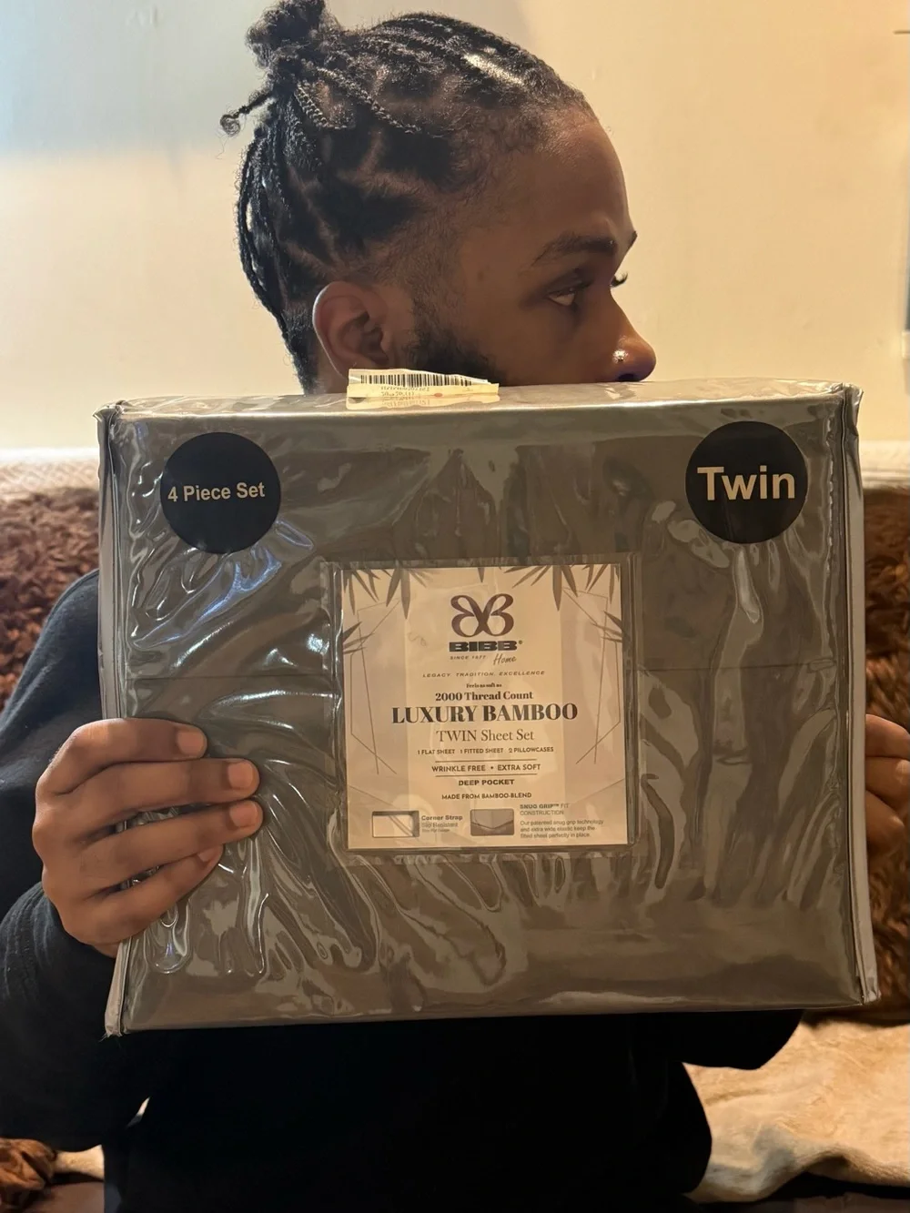 Luxury Bamboo Twin Sheet Set - Gray